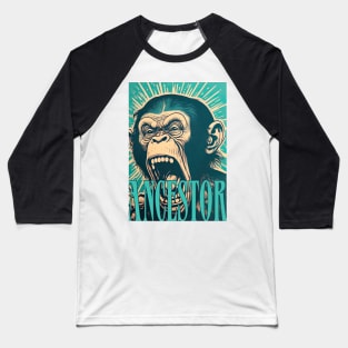 Chimpanzee Ancestor, lowbrow style Baseball T-Shirt